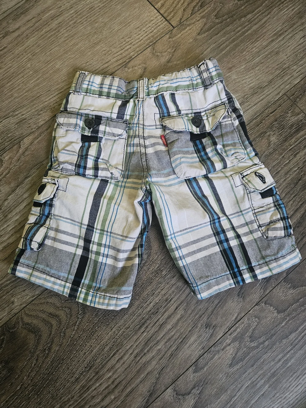 2 Pairs Boys Plaid Cargo Shorts